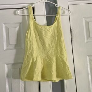 Express peplum yellow zipper back tank size M